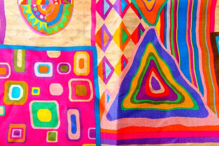 Fashionable female silk indian  scarf isolated on whiteの写真素材