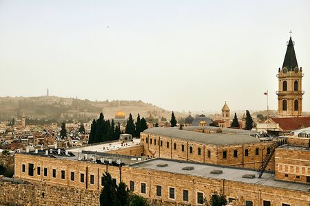 Old city of Jerusalem panoramic view, Israelの写真素材