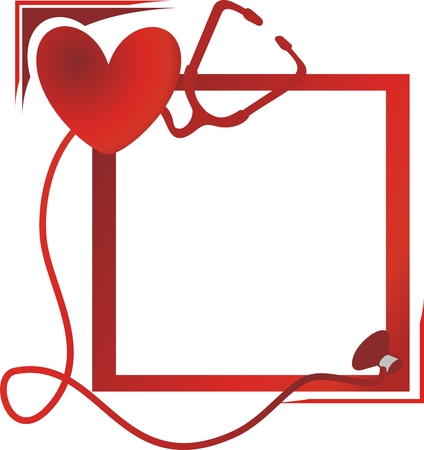 The medical tool with red heartのイラスト素材