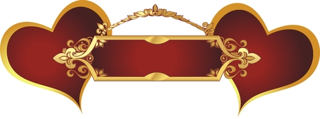 Two loving hearts on a white background with a framework for the textのイラスト素材