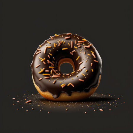 Chocolate covered donut. Generative AIの素材
