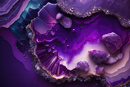 Geode gemstone of Amethyst crystalの素材