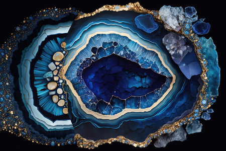Druse of Sapphire crystal. Generative AIの素材