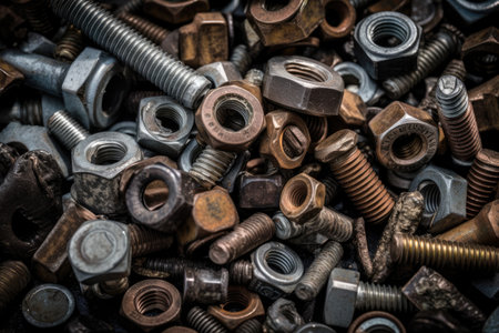 Nuts and bolts background, high quality generative aiの素材
