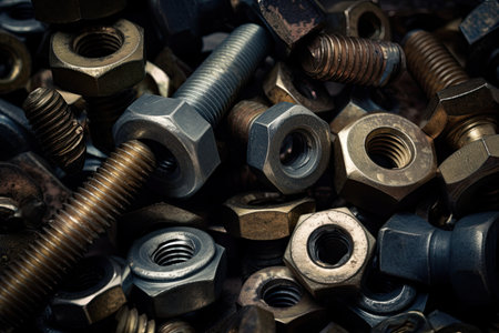 Nuts and bolts background, high quality generative aiの素材