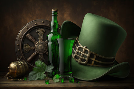 St Patrick's day themed background. Luck of Irish. Generative AIの素材