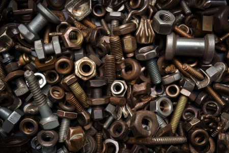 Nuts and bolts background, high quality generative aiの素材