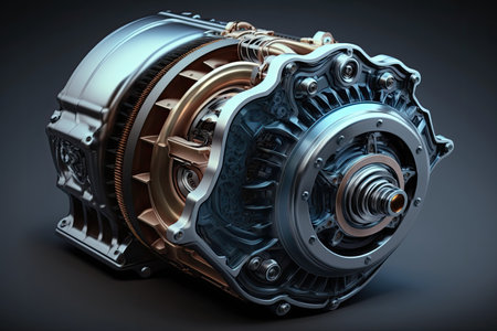 Concept of hybrid car engine, generative aiの素材