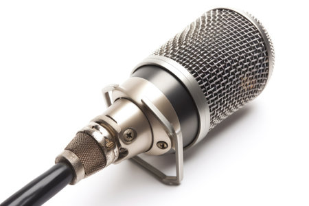 Studio microphone, on a white background. High quality generative AIの素材