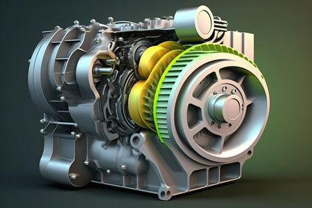 Concept of hybrid car engine, generative aiの素材