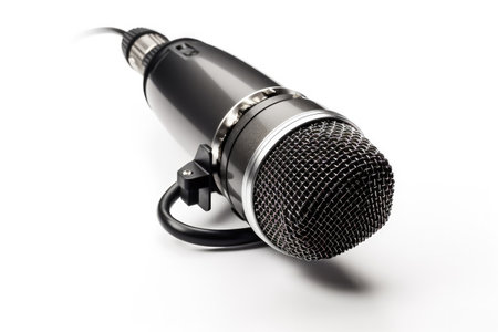 Studio microphone, on a white background. High quality generative AIの素材
