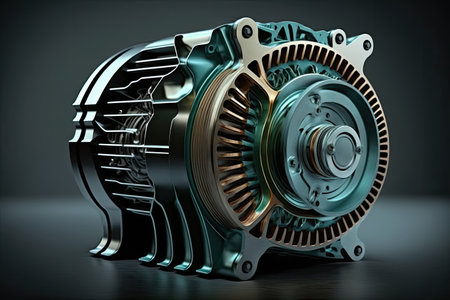 Concept of hybrid car engine, generative aiの素材