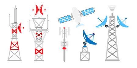 Set of equipment beach lifeguards in cartoon style. Vector illustration of bag, swimsuit, life buoy, life jacket, whistle, air tanks, fins, diving goggles, beach ball on white background.のイラスト素材