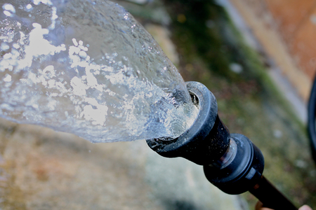 Water Nozzle Spraying Upwardsの写真素材