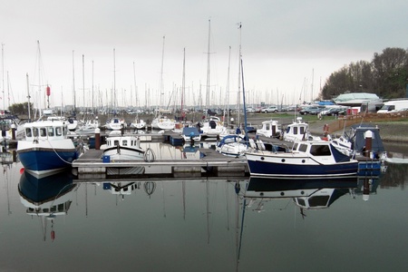 Boats in a marinaのeditorial素材