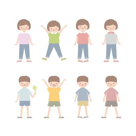 Children, Boys and Girls (Facial Expressions) 4のイラスト素材