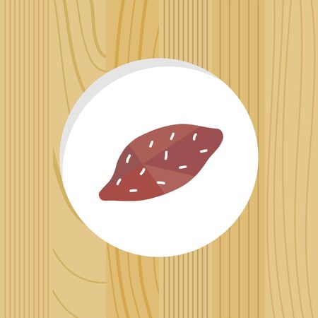 vegetable - sweet potato wood frameのイラスト素材