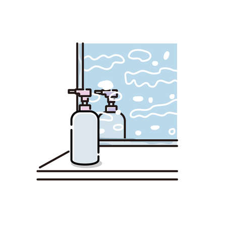 Bath trouble: scale on the mirrorのイラスト素材