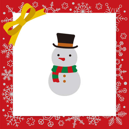 Seasonal material: Christmas icon (snowman)のイラスト素材