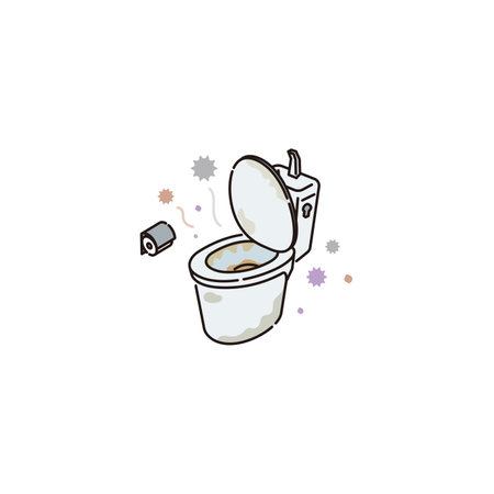 Stock Illustration: House: Toilet (with hand wash / dirty)のイラスト素材