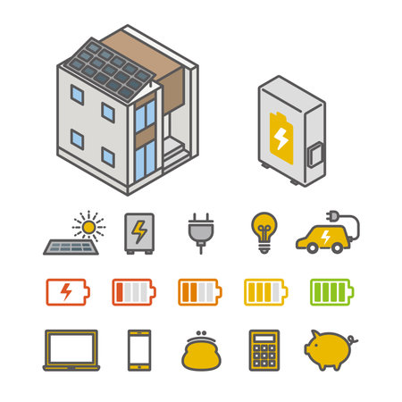 household electricity icon setのイラスト素材
