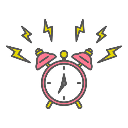 Ringing cute alarm clock iconのイラスト素材