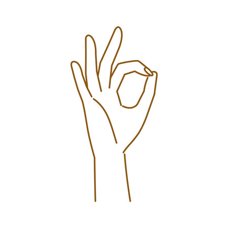 Hand pose: Image of a beautiful woman's hand making a circle with her fingers (OK sign)のイラスト素材