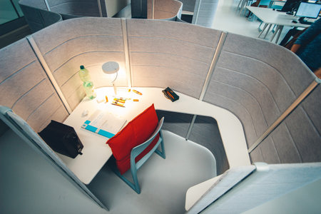 Studying Knowledge Learning Idea workspace at university, vitraの写真素材