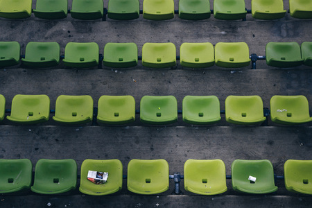 green Seats at The Stadium Munich Germanyの写真素材