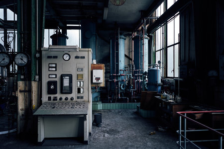 old lost abandonend industrial factory building powerhouse