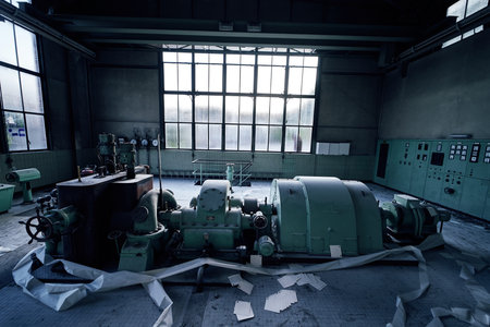 old lost abandonend industrial factory building powerhouse