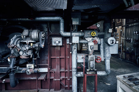 old lost abandonend industrial factory building powerhouseの写真素材