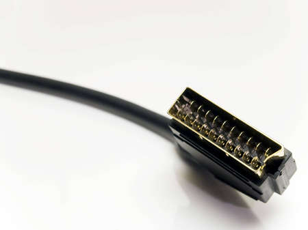 A video connector cable on white backgroundの写真素材