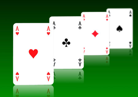 A photo composition with isolated gaming cards