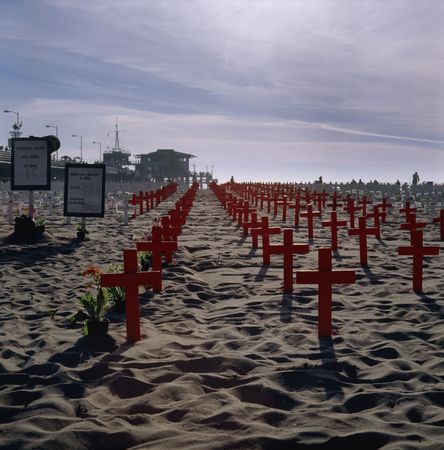 Crosses on the beachの写真素材