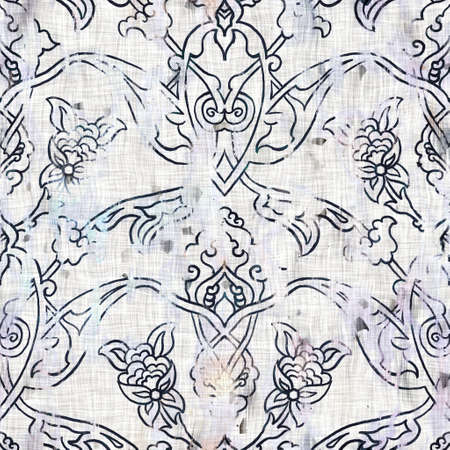 Seamless pattern in navy and white high contrastの写真素材