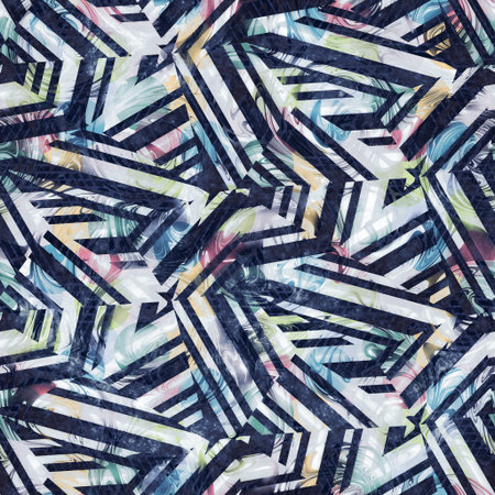 Seamless happy geo pattern with navy and white