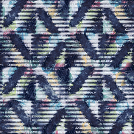 Seamless happy geo pattern with navy and whiteの写真素材