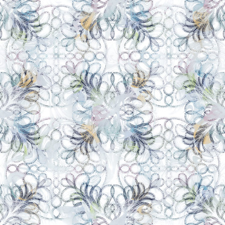 Seamless happy geo pattern with navy and white