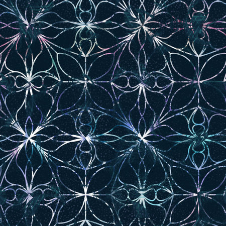 Lux navy and white iridescent geo seamless pattern