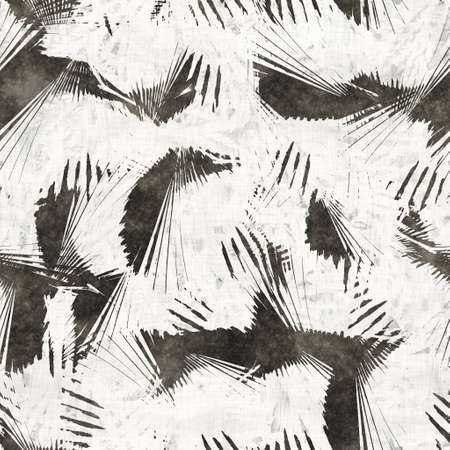 Neutral tropical palm tree leaves seamless patternの写真素材