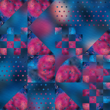 Hip random geo pattern on blurry background