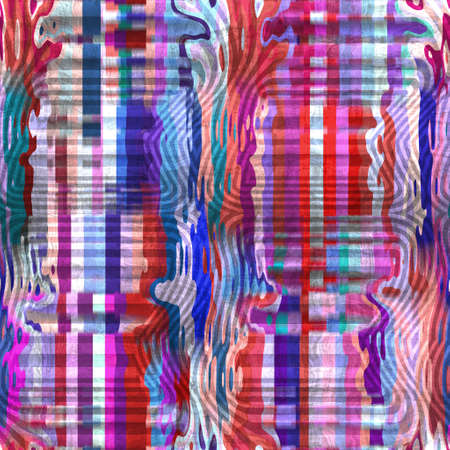 Vivid wavy warped digital bright seamless patternの写真素材