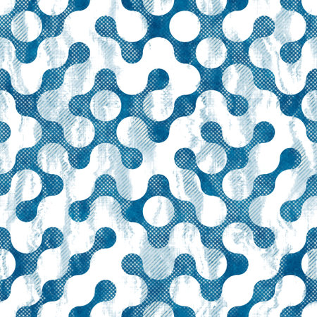 Seamless blue ink pen crosshatch blueprint pattern