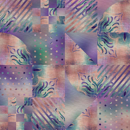 Hip random geo pattern on blurry backgroundの写真素材