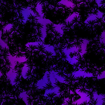 Miami night tropical black foliage on sunset blurの写真素材