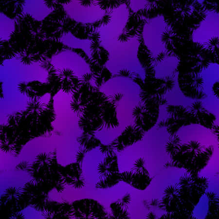 Miami night tropical black foliage on sunset blurの写真素材