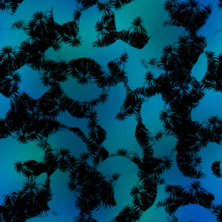 Miami night tropical black foliage on sunset blurの写真素材