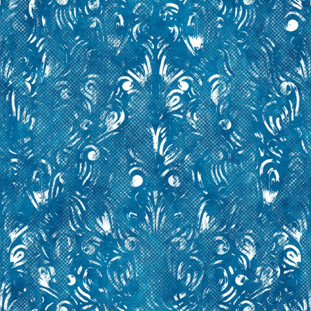 Seamless blue ink pen crosshatch blueprint pattern