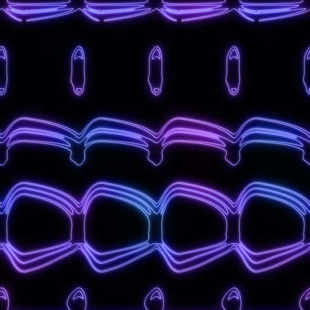Neon light on black seamless repeat patternの写真素材
